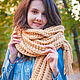 Order Scarf with tassels Ivory. SweetMarket. Livemaster. . Scarves Фото №3