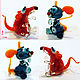 Collectible micro figurine glass seed Stepanovskaya mice, Miniature figurines, Moscow,  Фото №1