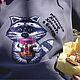 Women's hoodie made of footer, women's sweatshirt with hood gray Raccoon. Sweatshirts. Lara (EnigmaStyle). My Livemaster. Фото №5