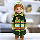 Clothes for Paola Reina dolls. Warm green stripe set. Clothes for dolls. DeSouris (desouris). Online shopping on My Livemaster.  Фото №2