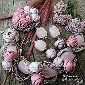 Summer love. bracelet. fabric flowers