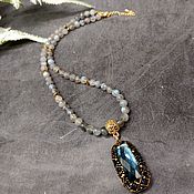 Украшения handmade. Livemaster - original item Necklace natural stone labrador with a pendant. Handmade.