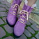 Сапожки из шерсти на платформе Лиловые. Полусапоги. Eco Shoes by Julia Pizar. Ярмарка Мастеров.  Фото №5