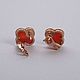 Order Elegant clover earrings with carnelian in rose gold 585. jewelry-market. Livemaster. . Earrings Фото №3