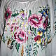 вышитая блуза"Цветочные забавы"вышиванка. Блузки. эксклюзивная одежда с вышивкой (mirinna). Ярмарка Мастеров.  Фото №5