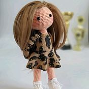 Кукла вязаная, кукла фигуристка, развивающая игрушка, crochet doll