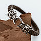 Order Bracelet 'Two wolves' with a nickel silver lock. Belogor.store (belogorstore). Livemaster. . Braided bracelet Фото №3