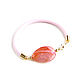 Designer pink agate bracelet, leather bracelet with stone. Bead bracelet. Irina Moro. My Livemaster. Фото №4