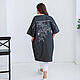 Raincoat dress made of Italian viscose under jeans with embroidery, Dresses, Novosibirsk,  Фото №1