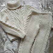 Одежда детская handmade. Livemaster - original item Knitted warm suit for 4-6 years. Handmade.
