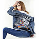Роспись джинсовой куртки рисунок на спине, стиль Disney, Ручная работа, Куртки, Волжский,  Фото №1