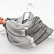 Вязаный снуд Серый, лен с шелком. Снуды. ramremik-knitting-cashmere. Интернет-магазин Ярмарка Мастеров.  Фото №2
