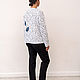 Longsleeve with embroidery leaf with blue base. Longslives. natali. My Livemaster. Фото №5