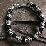 Украшения handmade. Livemaster - original item Leather bracelet with beads. Handmade.
