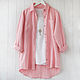 Light pink women's shirt made of 100% linen. Shirts. etnoart. Online shopping on My Livemaster.  Фото №2