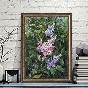 Картины и панно handmade. Livemaster - original item Painting Lilac Painting Blooming Lilac bush Painting lilac branch. Handmade.