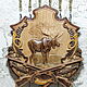 Panel 'Moose' for skewers, Gifts for hunters and fishers, Vacha,  Фото №1