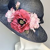 Аксессуары handmade. Livemaster - original item Wide brimmed hat with poppies. Handmade.