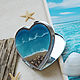 Pocket mirror 'Ocean' heart. Pocket mirrors. Katy_Barysheva. Online shopping on My Livemaster.  Фото №2