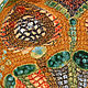 Блюдо керамическое разноцветное Волшебные репейники. Авторская керамика Ксении Гольд