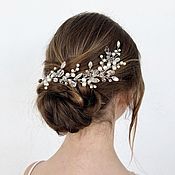 Свадебный салон handmade. Livemaster - original item Wedding decoration in her hair and earrings, 