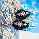 Earrings long hand embroidery 'Black Crystal'. Earrings. Lagoa Design Studio. Online shopping on My Livemaster.  Фото №2