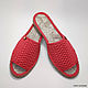 Knitted flip-flops, coral cotton. Flip flops. florina34. My Livemaster. Фото №4
