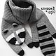 Order Scarf 'Raccoon' Youth scarf Stylish scarf. WoolenHatWithFlowers. Livemaster. . Scarves Фото №3