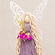 Angel macrame large wings violet dress, Interior doll, Novosibirsk,  Фото №1
