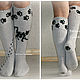 Knee socks 'Cat and Mouse', knee socks with a seal. Knee. Shop Natalia Glebovskaya. My Livemaster. Фото №6