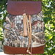 Backpack leather tapestry Dutch village 3, transformer, Classic Bag, Balakovo,  Фото №1
