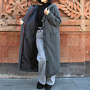 Одежда handmade. Livemaster - original item Coat: Knitted coat lined with Wet Asphalt. Handmade.
