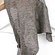 Вязаный бактус-косынка, Тауп, лен с шелком. Бактус. ramremik-knitting-cashmere. Ярмарка Мастеров.  Фото №9
