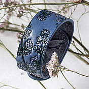 Украшения handmade. Livemaster - original item Narrow leather bracelet Lavender Blue. Handmade.