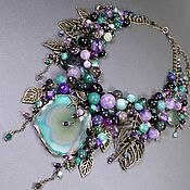 Украшения handmade. Livemaster - original item Amethyst Ocean Necklace Natural Stones Purple Emerald. Handmade.