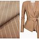 Тонкая шерсть MaxMara, полоска песочная, Ткани, Санкт-Петербург,  Фото №1