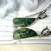Украшения handmade. Livemaster - original item Classic earrings with chrysoprase in silver. Handmade.