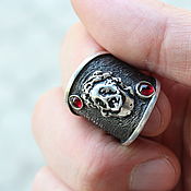 Украшения handmade. Livemaster - original item Jesus Christ ring with corundum in 925 silver (VIDEO) HB0010. Handmade.