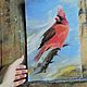  Red cardinal. Pictures. Julia-Elkina. Online shopping on My Livemaster.  Фото №2