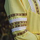Платье льняное Благополучие жёлто-коричневое. Народные платья. Берегиня - Русский стиль. Ярмарка Мастеров.  Фото №4