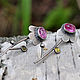 Earrings 'Flowers' (silver 925, rubies, tourmalines), Earrings, Moscow,  Фото №1