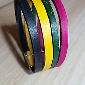 Украшения handmade. Livemaster - original item Leather striped bracelets in the range of 6 different pieces, with magnets. Handmade.