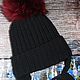 Order Knit kit. Knitted black hat. knitted mittens. Oksana Demina. Livemaster. . Headwear Sets Фото №3