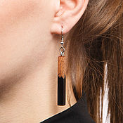 Украшения handmade. Livemaster - original item Straight Black earrings. Handmade.