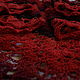 Red linen and cotton handkerchief 'Frida' triangular openwork. Shawls1. SolarisArtis. My Livemaster. Фото №4