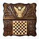 Backgammon carved 'Hawk' Art. .013, Backgammon and checkers, Moscow,  Фото №1
