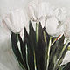 White tulips, oil painting on canvas, tulips in glass vase. Pictures. myfoxyart (MyFoxyArt). My Livemaster. Фото №4