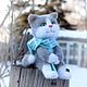 Cat Senya waiting for spring. felted toy made of wool, Felted Toy, Zeya,  Фото №1