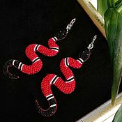 Украшения handmade. Livemaster - original item Snake Earrings. Long evening earrings. Handmade.