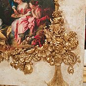 Винтаж: Пара вышивок Ришелье с грифонами, Франция